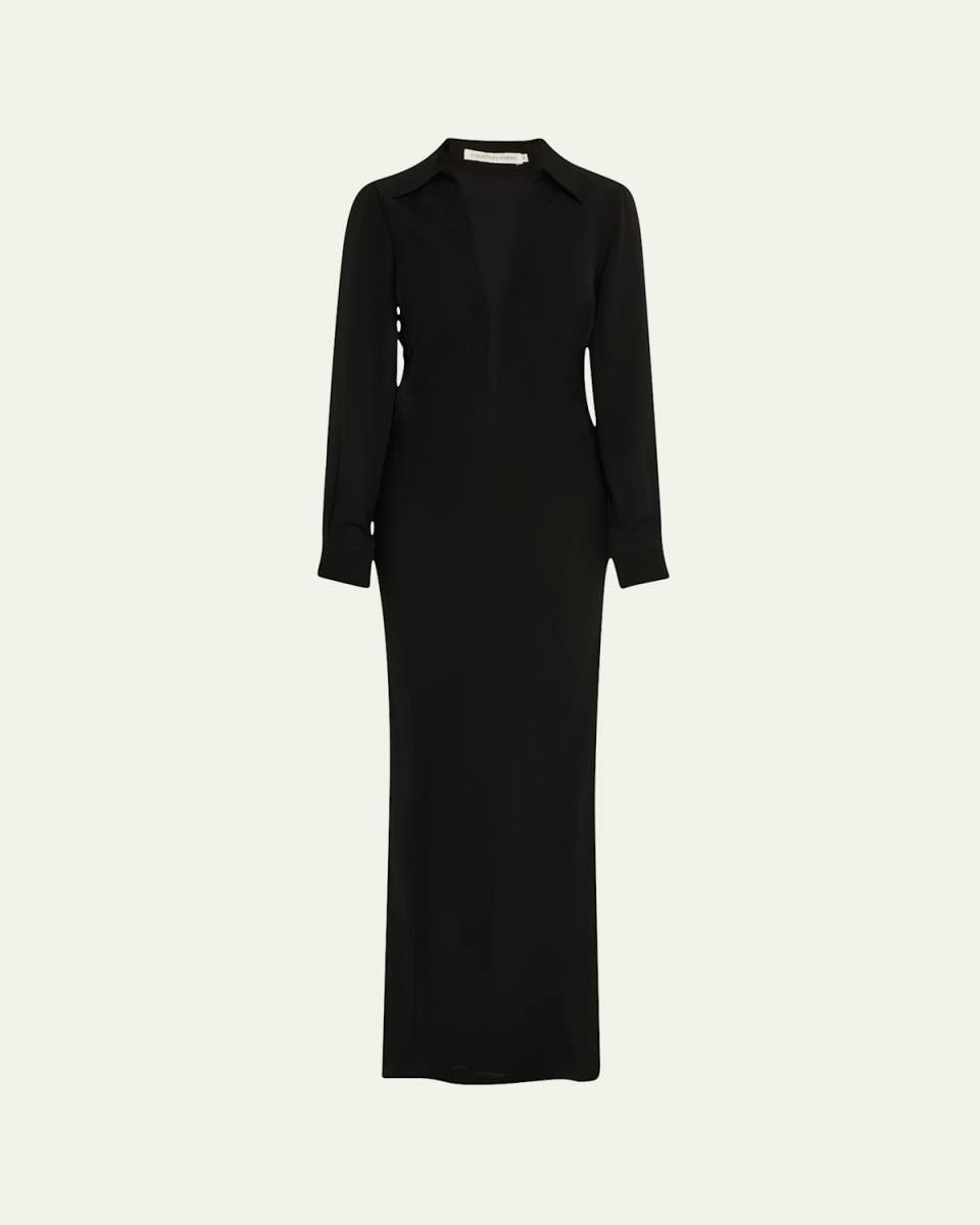Isla Silk Deep-V Gown